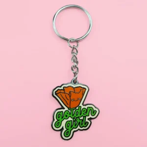Unique Custom Hook Key Chains Decoration Bag Glue Keychain Pendant Doming Metal Double Side